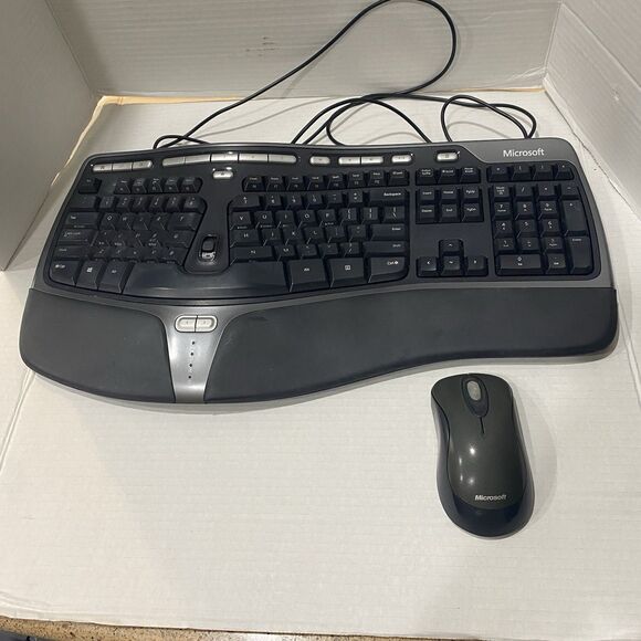 Microsoft Natural Ergonomic Keyboard 4000 v1.0 KU-0462 USB Wired With Mouse Read - Picture 1 of 12